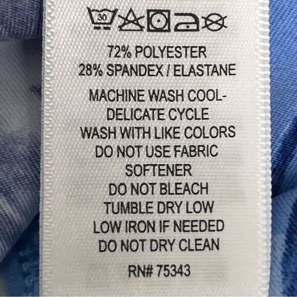 NWT Tommy Bahama Women’s L Active Dress Blue Floral Pleated UPF 50 Quick Dry - Picture 9 of 9